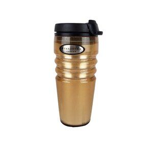 Starbucks Insulated Travel Mug Orange Glitter Flip Top Vintage 2004